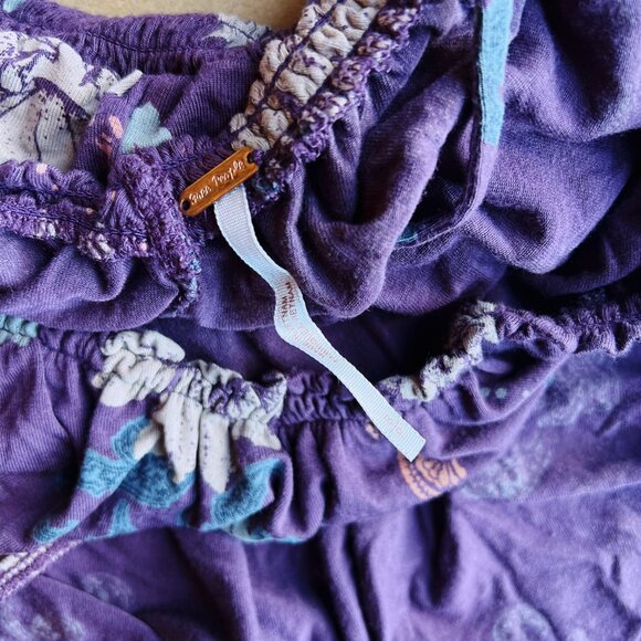 Free People Purple Floral Boho Peplum Top | SP - Picture 7 of 8